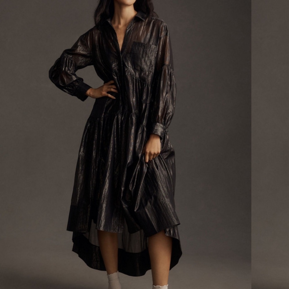 Pilcro by AnthropologieRetail: $198

Long-Sleeve V-Neck Metallic High-Low